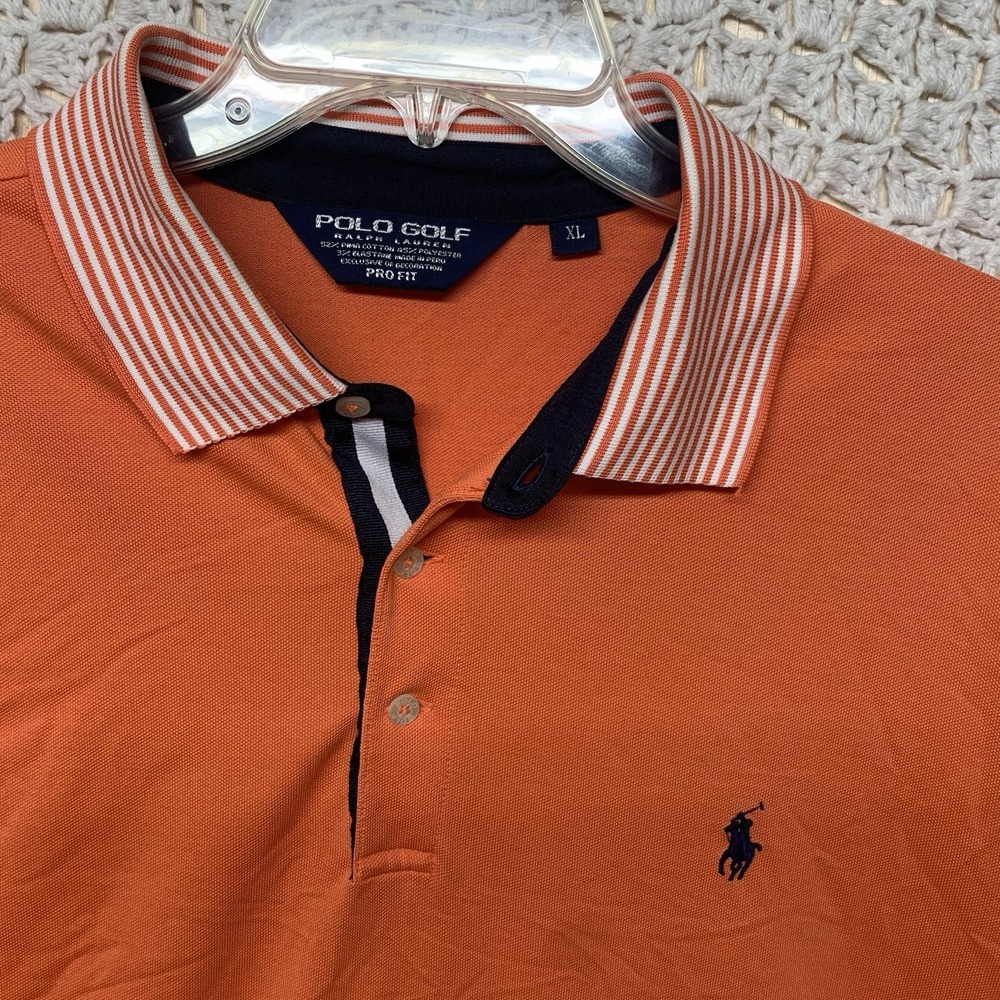 Polo Golf Ralph Lauren Shirt Men XL Orange Pima Cotton Blend‎ Polo Pro Fit